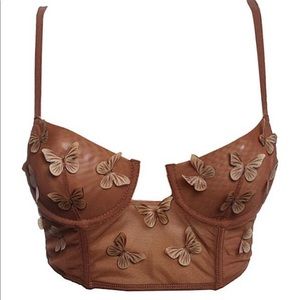 Mesh butterfly corset top